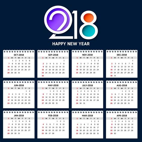 Free Download 2018 Year Calendar Wallpaper Download 2018 Calendar Vrogue
