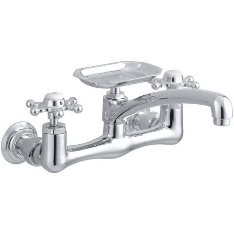 Kohler Antique Two Hole Wall Mount Kitchen Sink Faucet With 8 Spout
