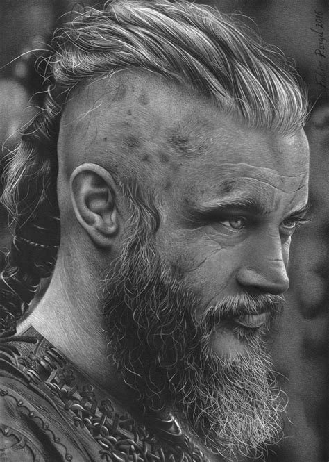 Artist Fabio Rangel Travis Fimmel As Ragnar Lothbrok Pencil Portrait