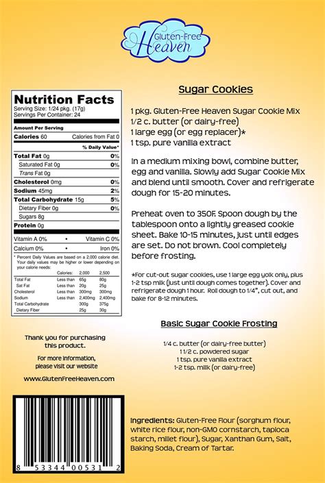 Full ingredient & nutrition information of the gluten free, dairy free, vegan, diabetic friendly stevia sweetened oatmeal chocolate chip cookies calories. Gluten Free Sugar Cookie Mix | Gluten free sugar cookies, Low sodium diabetic recipe, Sugar cookies