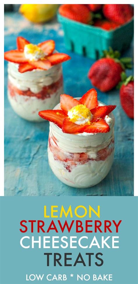 Light whipped topping of full fat. No Bake Low Carb Lemon Strawberry Cheesecake Treats # ...