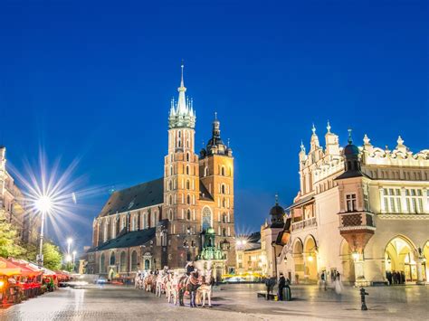 Have A Beer In The Beautiful Market Square Of Krakow Poland Voyage
