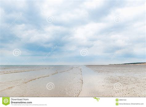 Sandy Formby Beach Near Liverpool On A Cloudy Day Stock Photo Image