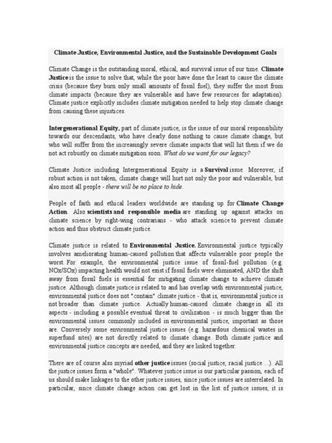 Essay - Climate Justice, Environmental Justice, and the ...