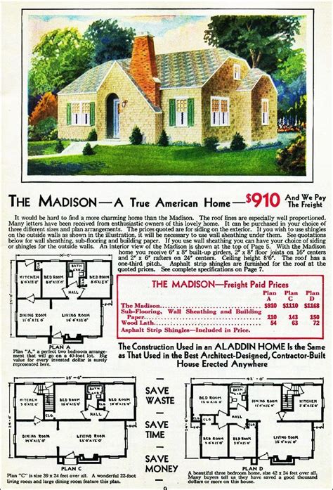 Few of the homes in the 1920 aladdin kit homes catalog were truly colonial revival. The Madison Kit House Floor Plan made by the Aladdin ...