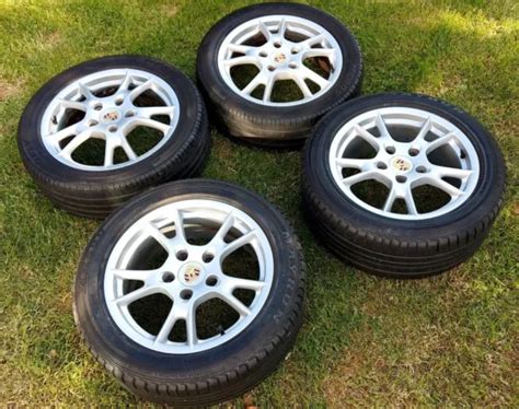 Porsche Boxster Cayman Genuine 17 Alloy Wheels With Tyres X4 Full Set