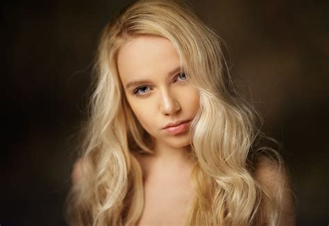 Wallpaper Face Women Model Blonde Long Hair Maxim Maximov Maria