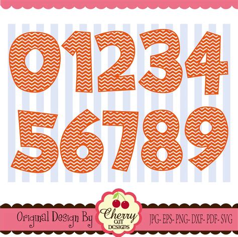 Chevron Numbers Svg Dxf Birthday Numbers Silhouette And Cricut Etsy