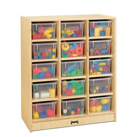 Jonti Craft 15 Cubbie Tray Mobile Unit With Colored Trays 0648jc