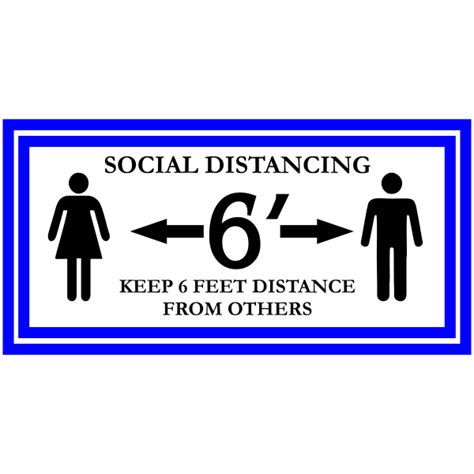 Rectangle Keep 6 Feet Distance Floor Decal Social Distancing Decal