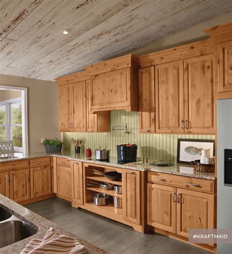 Decorating your small space for the holidays rustic farmhouse. KraftMaid: Rustic Alder Kitchen Cabinetry in Natural ...