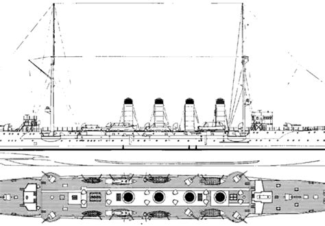Крейсер Ijn Hirado 1912 Chikuma Class Protected Cruiser чертежи