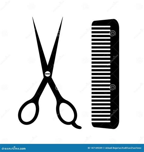 Barber Scissors And Comb Icon Stock Vector Illustration Of Icon