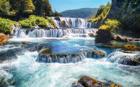 Waterfalls Strbacki Buk River Una Bosnia And Herzegovina Landscape Nature Desktop Hd Wallpaper
