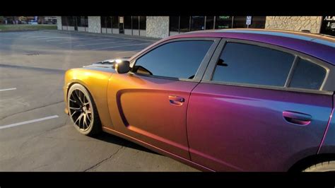 2013 Dodge Charger Rt Wrapped In Gloss Rushing Riptide Chameleon Youtube