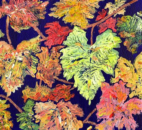Items Similar To Autumn Leaves An Original Acrylic Painting By Maureen