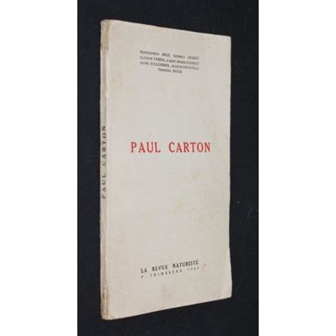 La Revue Naturiste 20e Année 4e Trimestre 1949 Paul Carton Rakuten