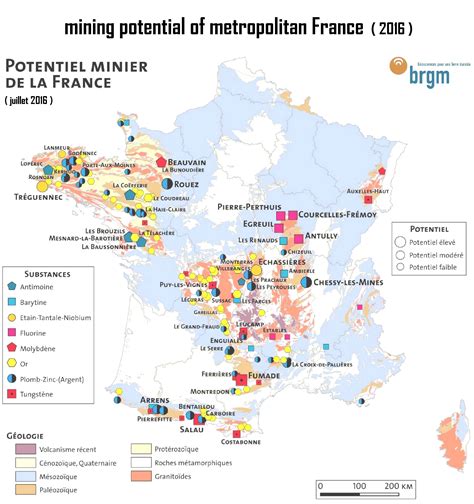 Map Mining Potential Of Metropolitan France Brgm 2016 Map