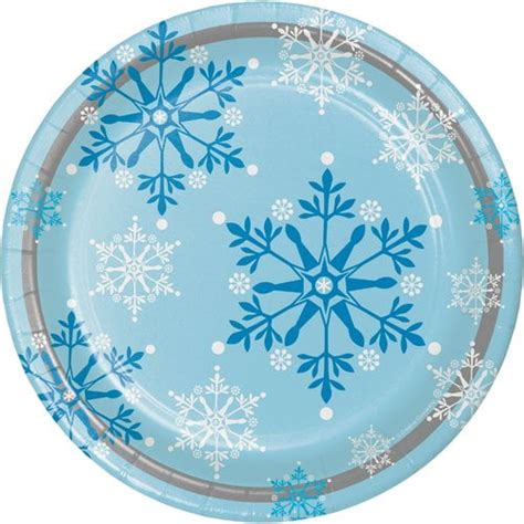 Creative Converting Snowflake Swirls Paper Plate Set Of 24