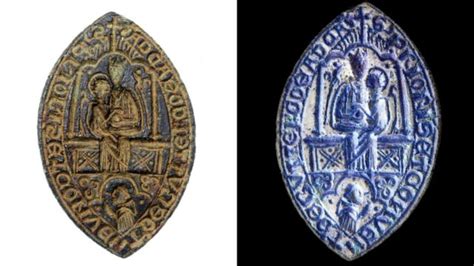 Medieval Lead Vessica Seal Mateix Circa 12th 13th Century Ad Metal