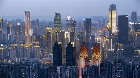 Night View Of Chongqing Urban Scenery Background City Building Tall