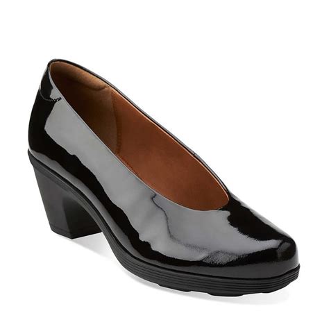 Brigita Divine In Black Patent Leather Womens Shoes From Clarks Clarks Womens Dress Shoes