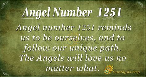 Angel Number 1251 Meaning Be Yourself Sunsignsorg