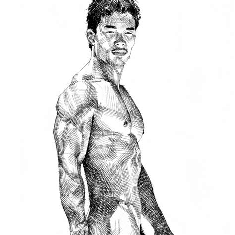 Aquarius Poster Asian Male Nude Gay Art Male Art Etsy