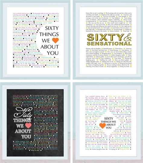 60 Things We Love About You The Best 60th Birthday T