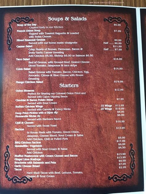 Menu At The Painted Pony Bar And Grill Sackville