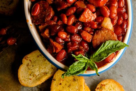 Slow Cooker Bbq Beans And Sausage Sweet Baby Rays