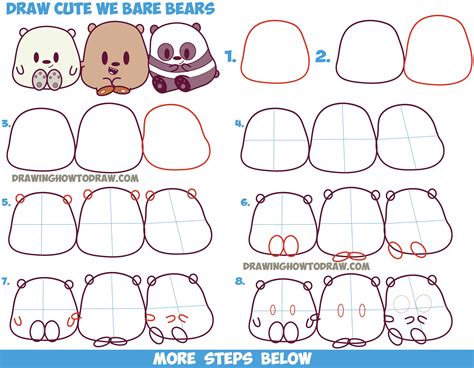 Grizzly bear facts say that they aresubspecies of brown bear. How to Draw We Bare Bears (Cute / Kawaii / Chibi / Baby ...