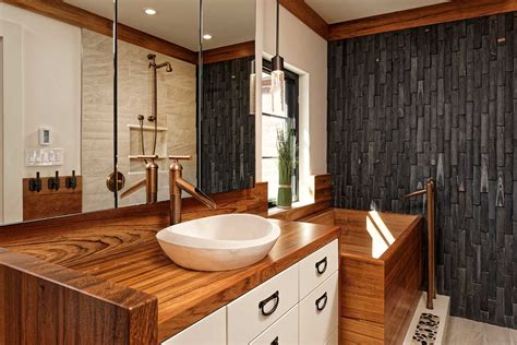 Wood Bathroom With Color