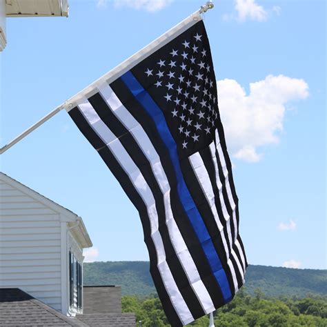 Embroidered Thin Blue Line Flag American Strong