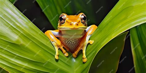 Premium Ai Image Dumpy Frog On Leaves Frog Amphibian Reptile