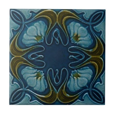 Art Nouveau Vintage Design Feature Backsplash Tile Zazzle Tile Art