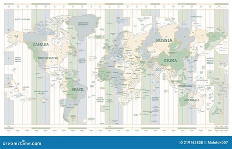 Mapa Dos Fusos Hor Rios Mundiais Mapa Mundial Detalhado Com Nomes De