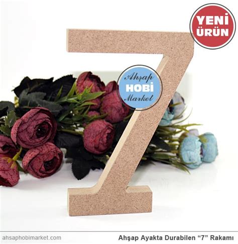 Ahşap Ayakta Durabilen 7 Rakamı 15cm Ahşap Hobi Market