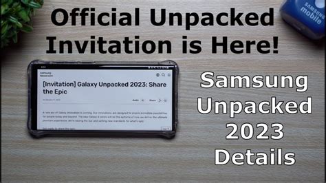 Official Samsung Unpacked 2023 Invitation Location Date Time Youtube