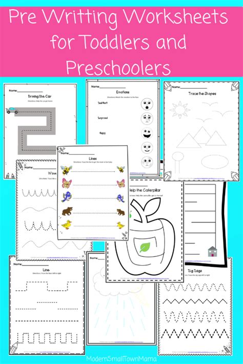 Pre Writing Worksheets For Toddlers And Preschoolers