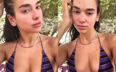 Dua Lipa Shows Off Her Tits In A Bikini Top 1 Collage Photo The