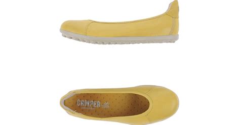 Camper Ballet Flats In Yellow Lyst