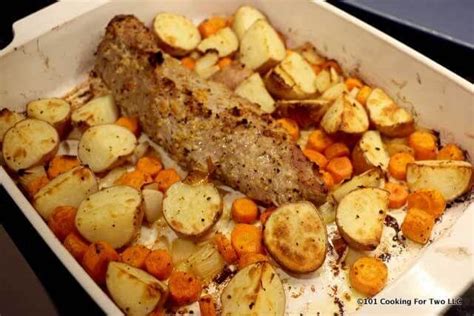 Pomegranate and cider glazed, it's wonderful! Roasted Pork Tenderloin with Potatoes and Carrots | Recipe ...