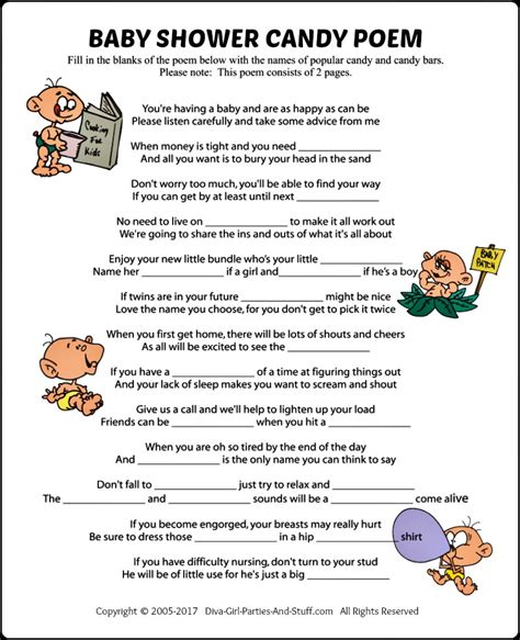 They do not truly desire to pay anything for it, but they do anyhow. Baby Shower Candy Poem Game