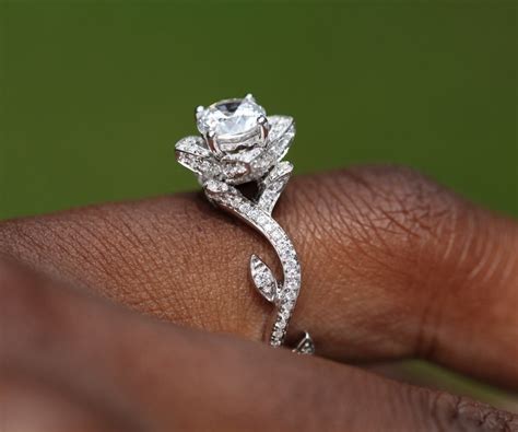 Flower Rose Lotus Diamond Engagement Or Right Hand Ring Setting 1 03