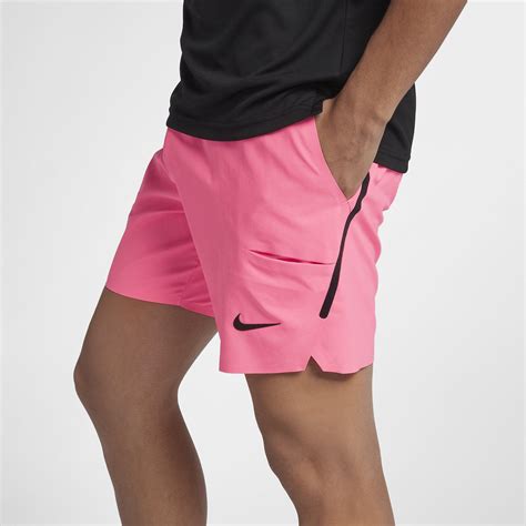 Nike Mens Court Flex Ace 7 Inch Shorts Sunset Pulse Black