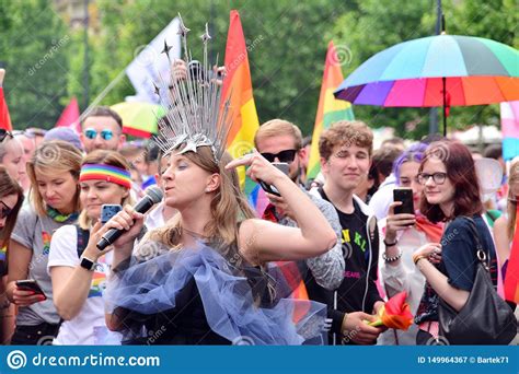 warsaw`s equality parade the largest gay pride parade in central and eastern europe brought
