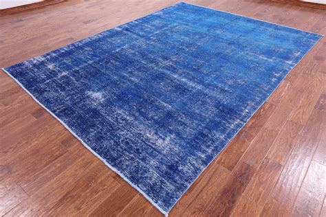 Persian Overdyed 8 X 11 Blue Hand Knotted Area Rug