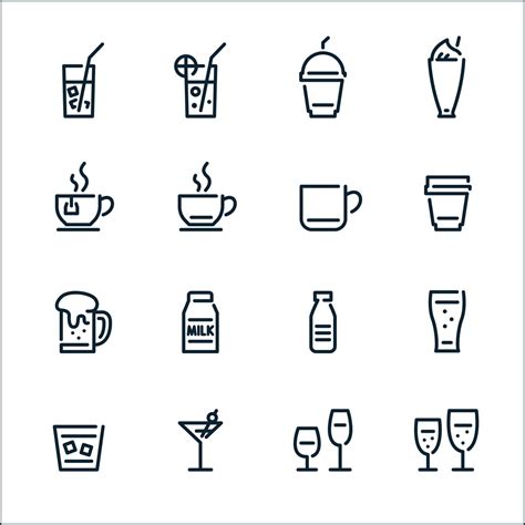 Drinks And Beverages Icons With White Background 7770730 Vector Art At