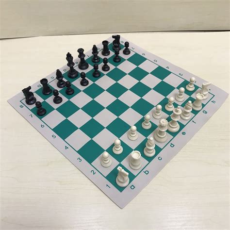 Vinyl Tournament Chess Board For Childrens Educational Games Green